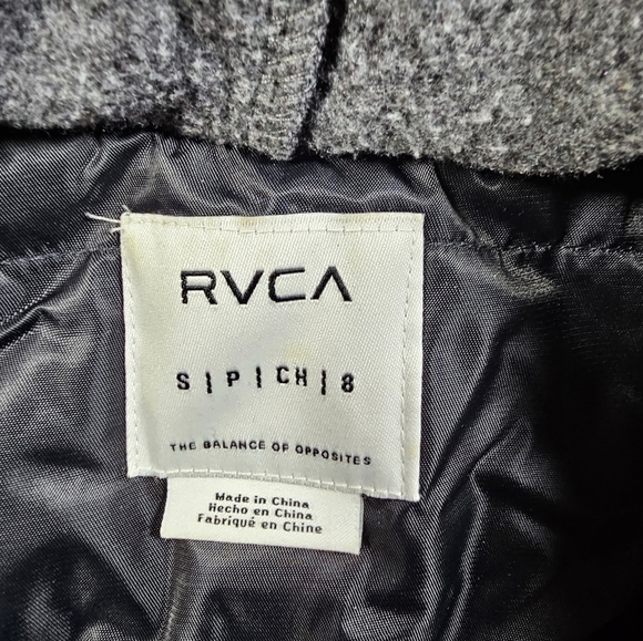 RVCA Jacket Small Men’s Hoodie shacket black grey light weight - Picture 6 of 8